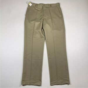 Van Heusen Pants Men’s 34x32 Tan Performance Dress Trousers Measures 34x31 NEW